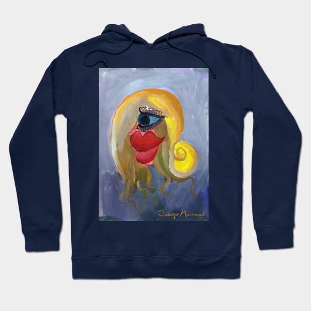 blonde cubist girl 3 Hoodie by diegomanuel